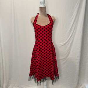 Red and Black Polka Dot Rockabilly Dress